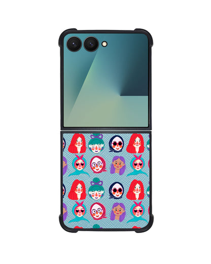 Android Flip / Fold Leather Grip - Cute Sweety Faces