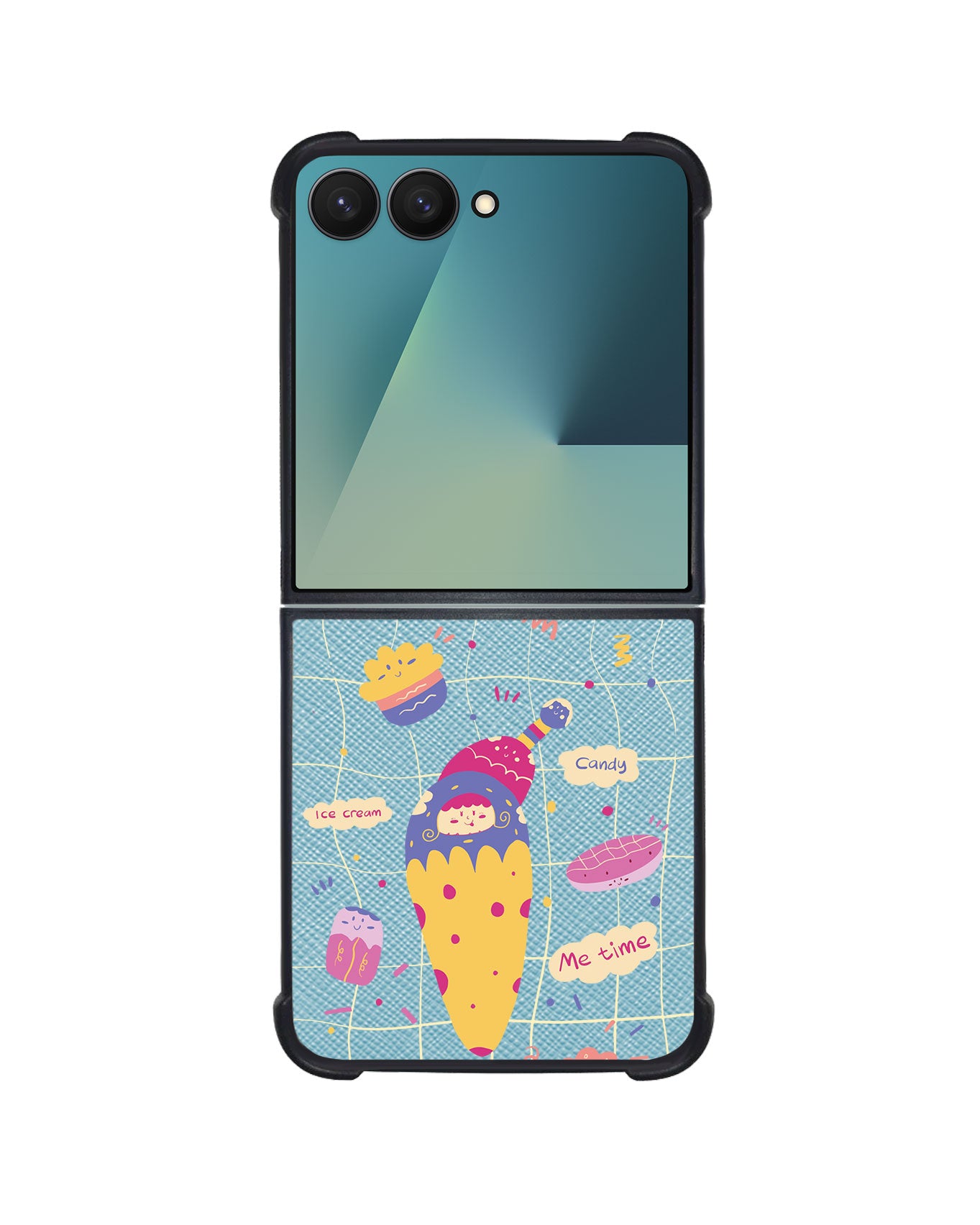 Android Flip / Fold Leather Grip - Candy Doodle