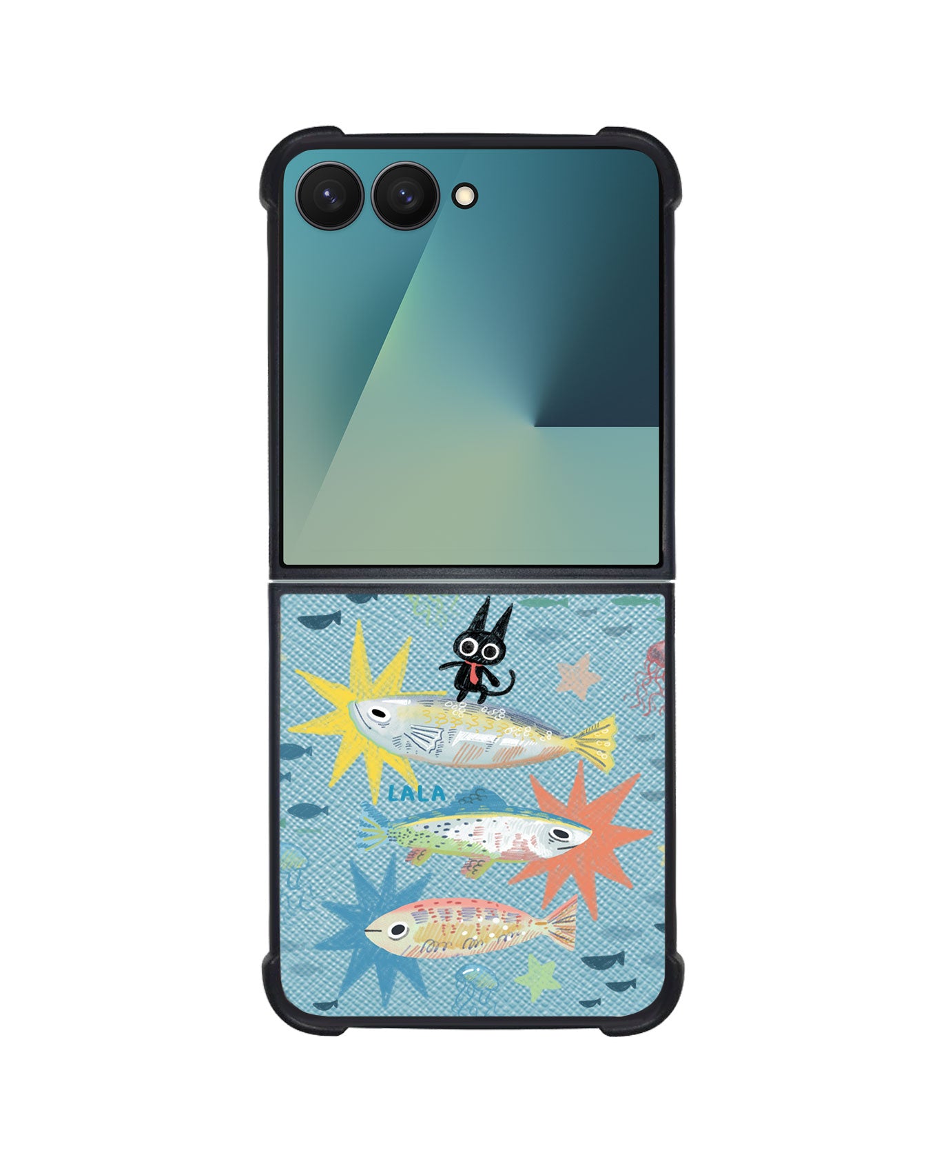 Android Flip / Fold Leather Grip - The Fish Surfer