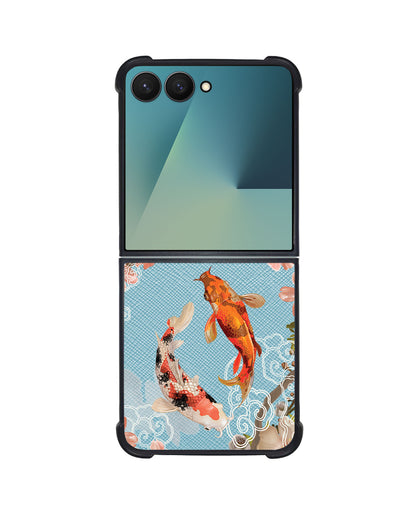 Android Flip / Fold Leather Grip - Oil Painting Koi