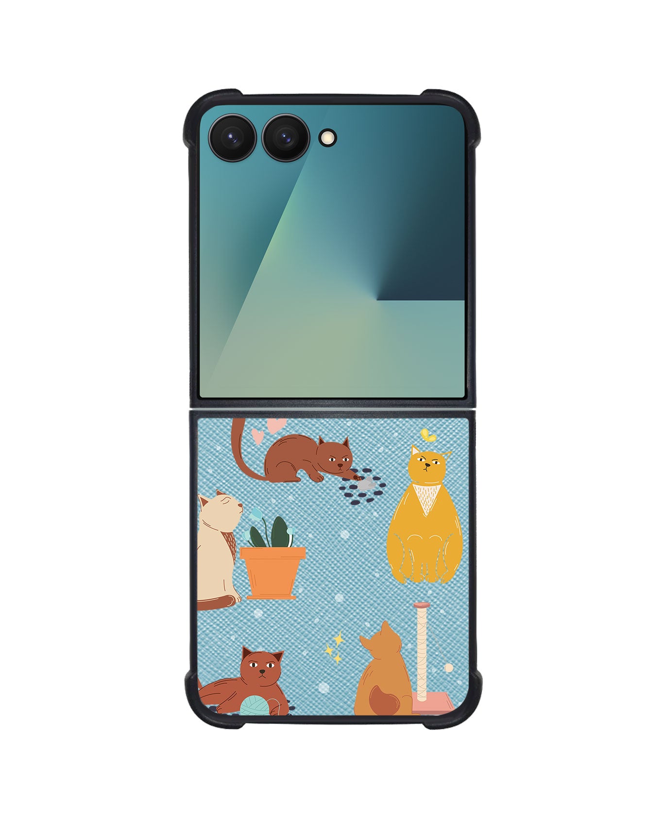 Android Flip / Fold Leather Grip - Playful Cat