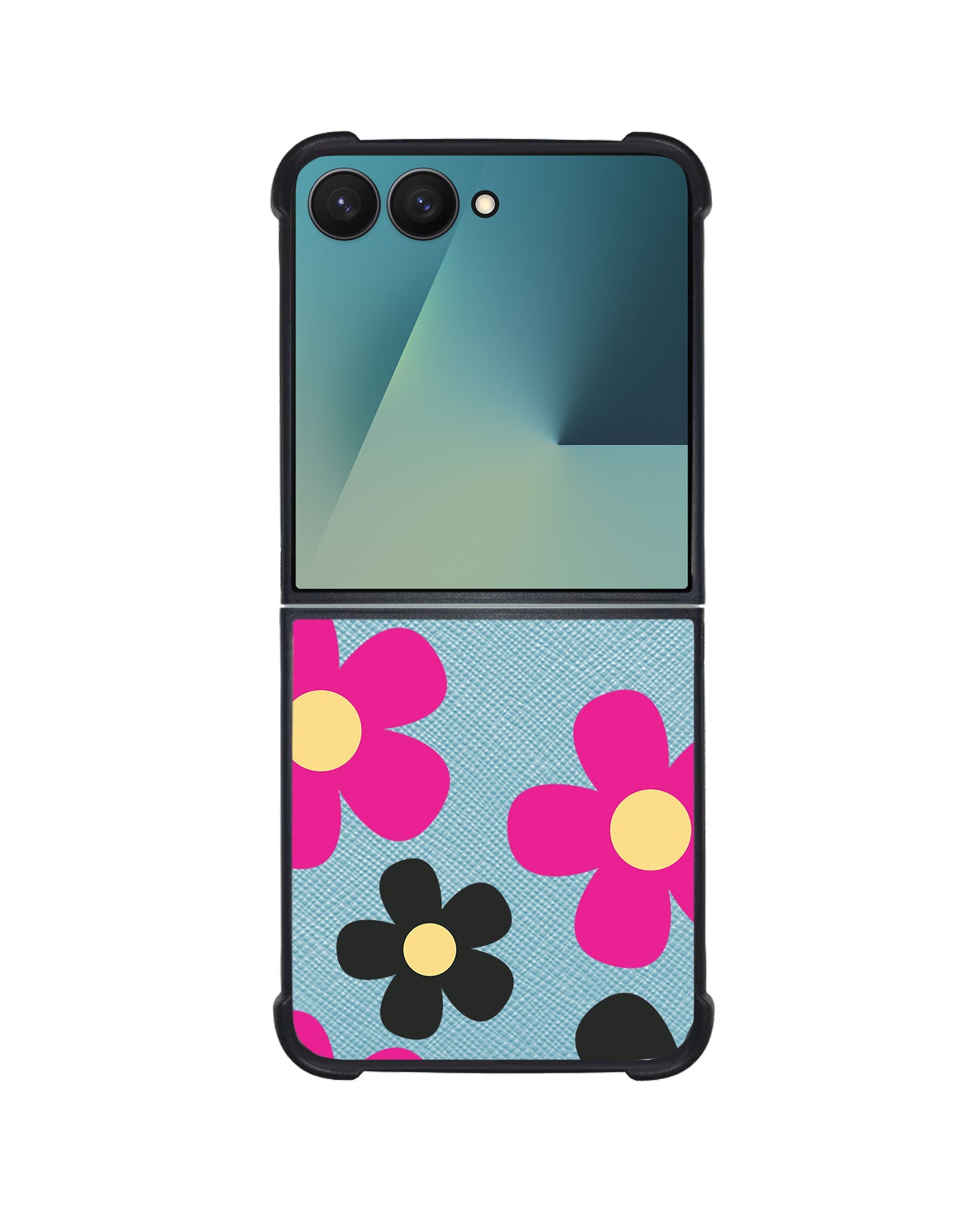 Android Flip / Fold Leather Grip - Daisy Hot Pink