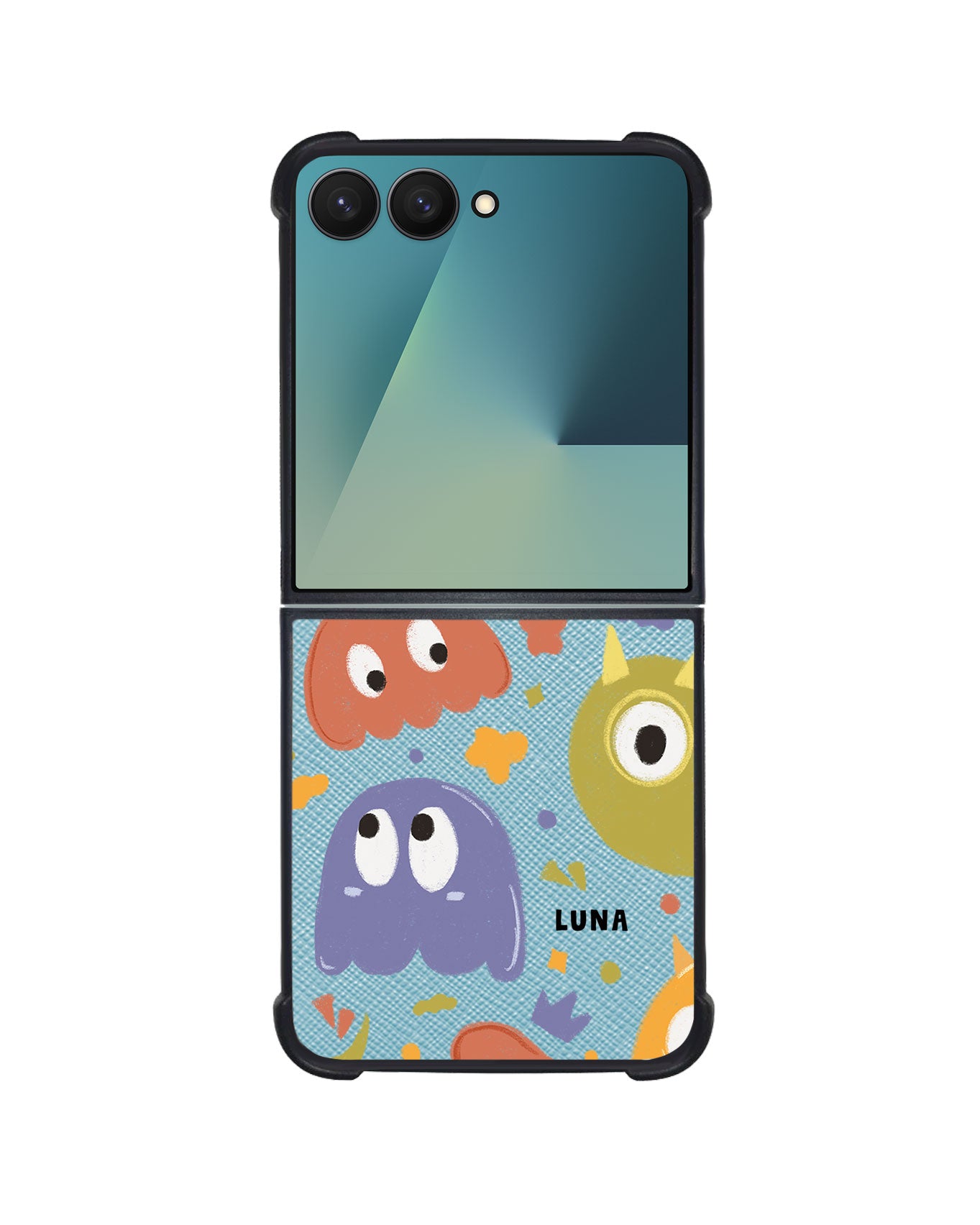 Android Flip / Fold Leather Grip - Cute Monster 1.0