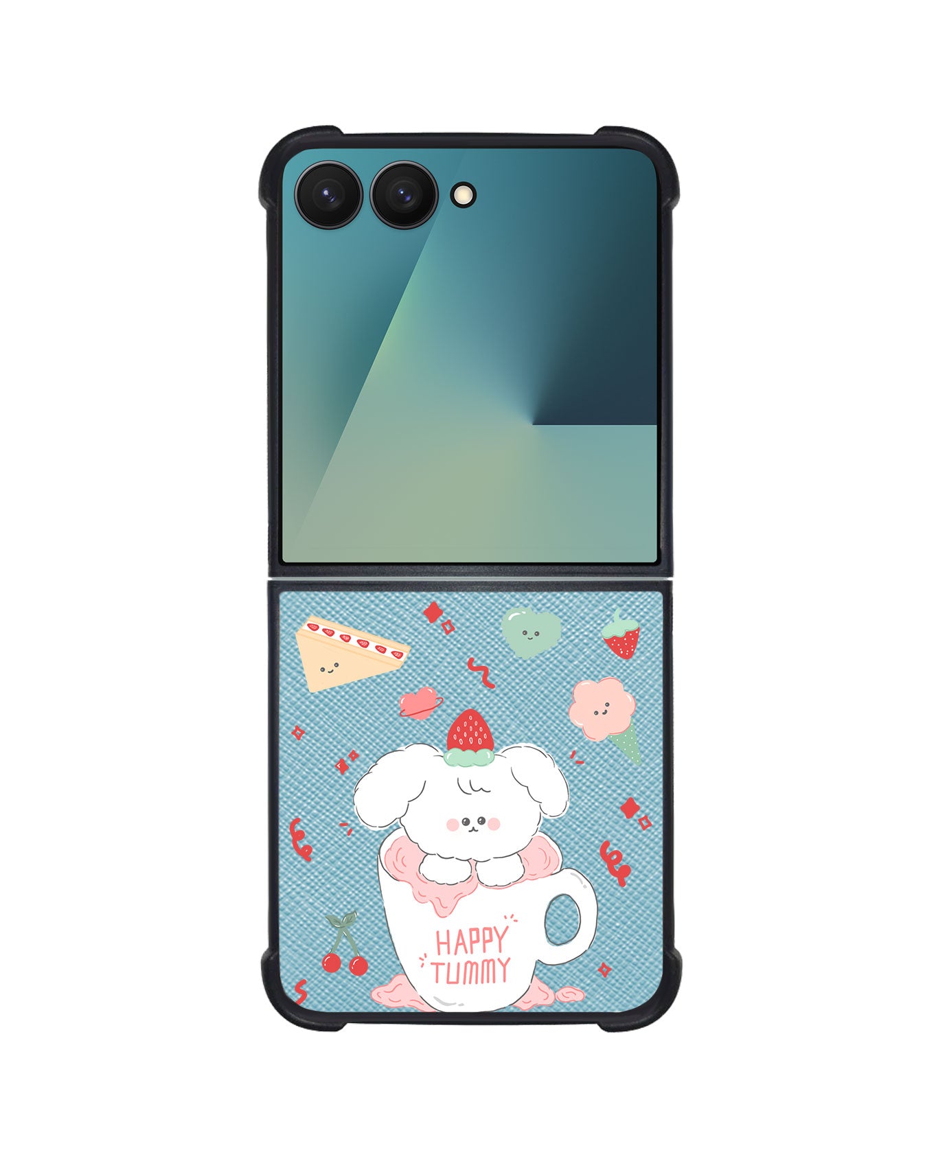 Android Flip / Fold Leather Grip - Happy Tummy