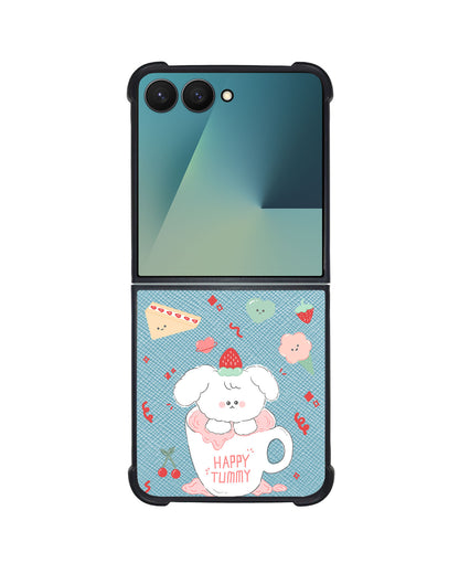 Android Flip / Fold Leather Grip - Happy Tummy