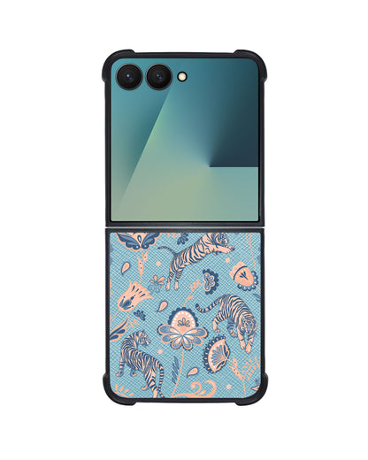 Android Flip / Fold Leather Grip - Tiger & Floral 5.0