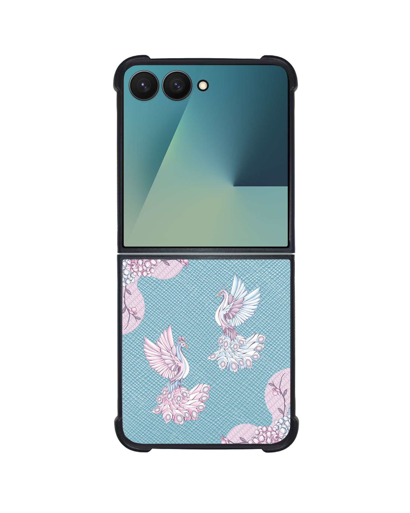 Android Flip / Fold Leather Grip - Peacock