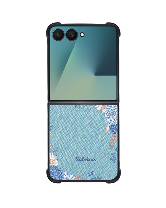 Android Flip / Fold Leather Grip - Blue Florals
