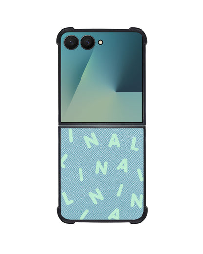 Android Flip / Fold Leather Grip - CUSTOM MONOGRAM 2.0 Tosca