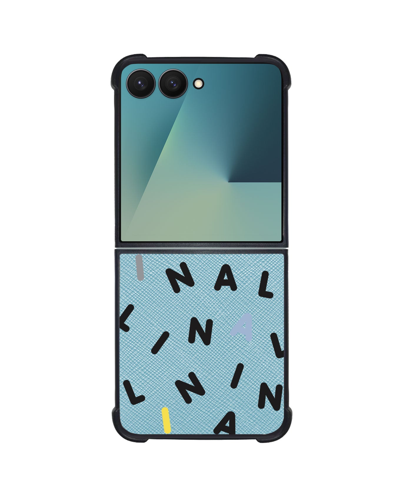 Android Flip / Fold Leather Grip - CUSTOM MONOGRAM 2.0 Black