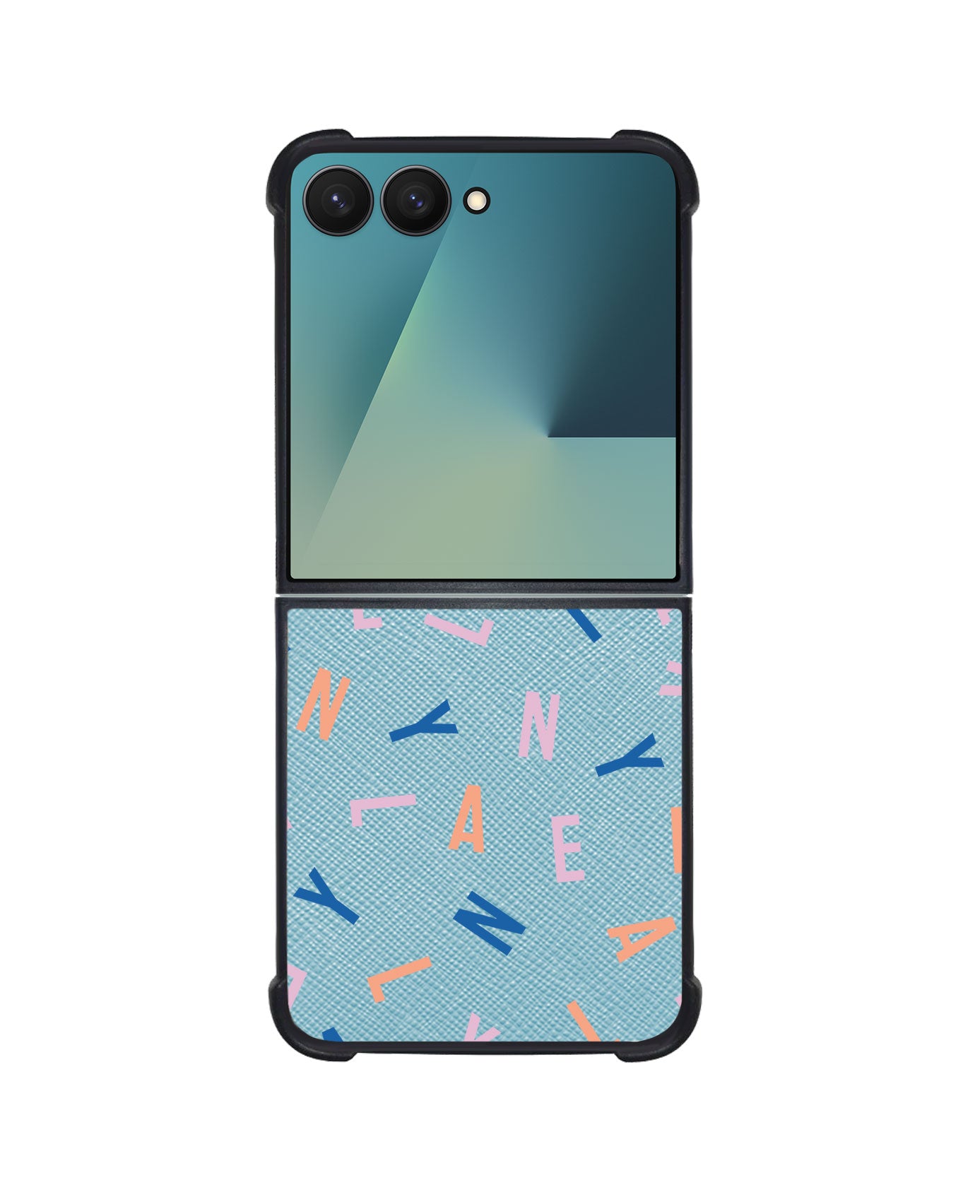Android Flip / Fold Leather Grip - CUSTOM MONOGRAM 1.0 Rainbow