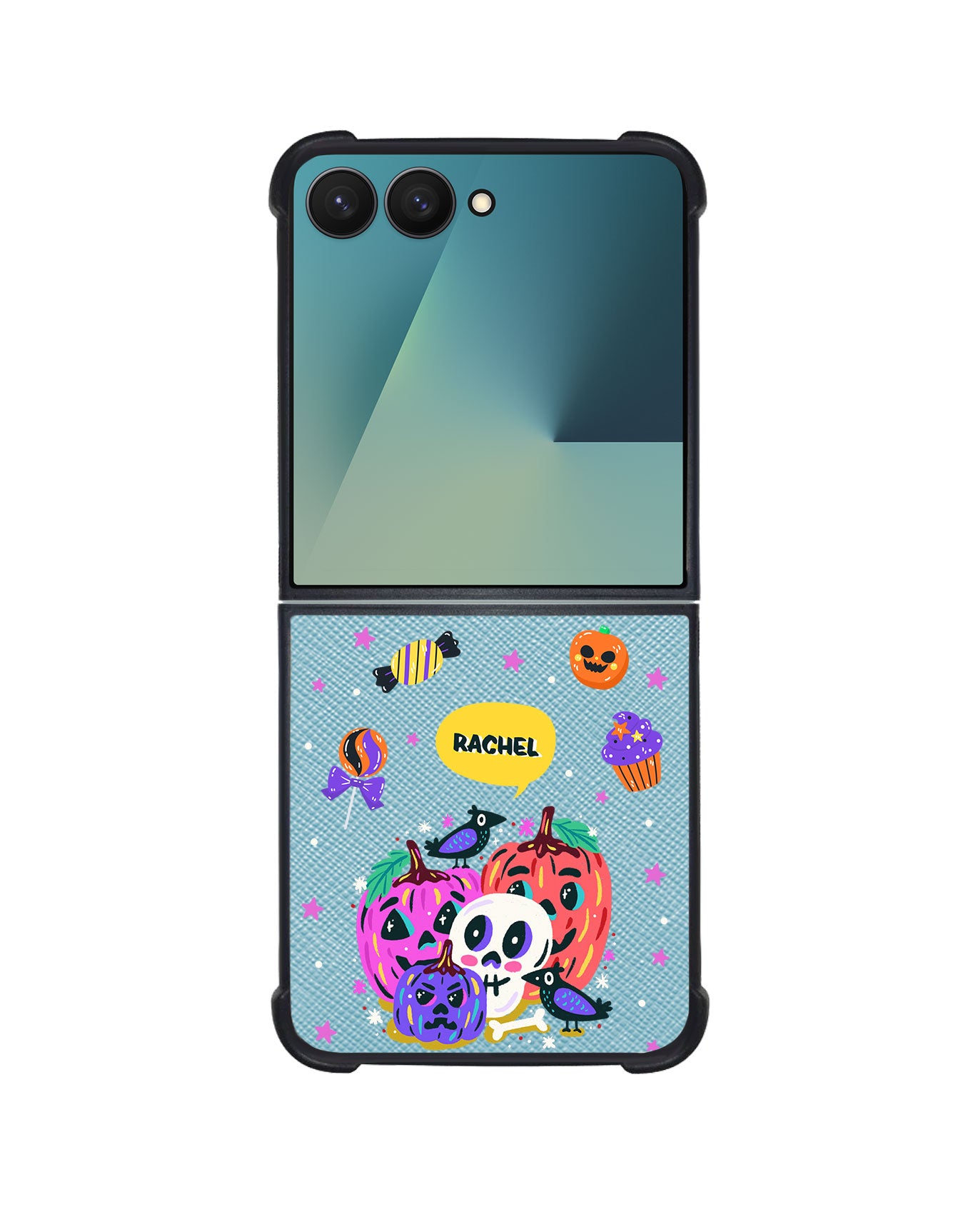 Android Flip / Fold Leather Grip - Pumpkins Monster