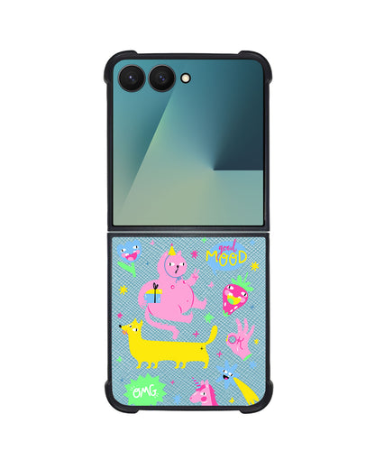 Android Flip / Fold Leather Grip - Monster Say Good Mood