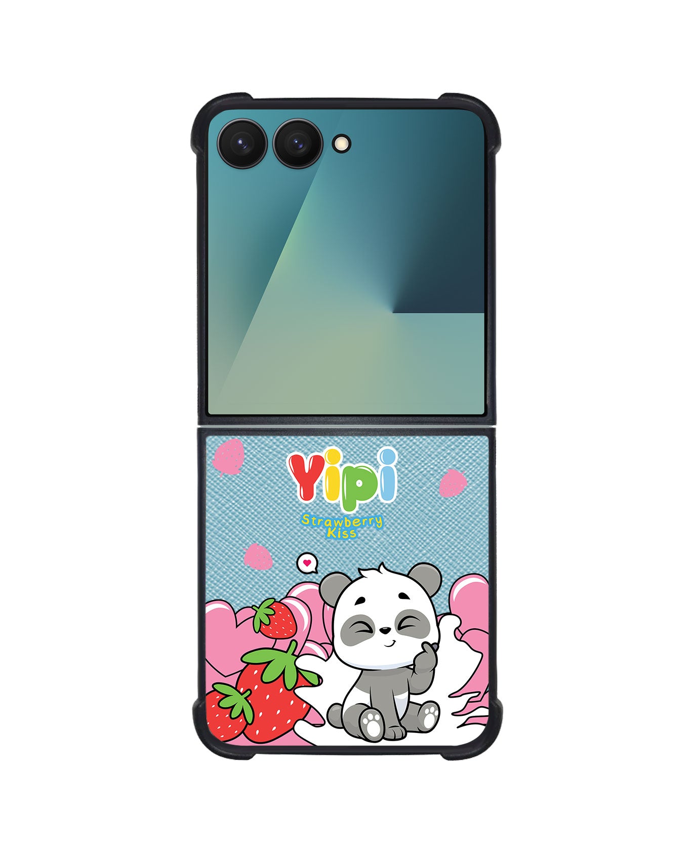 Android Flip / Fold Leather Grip - Yipi Strawberry Kiss