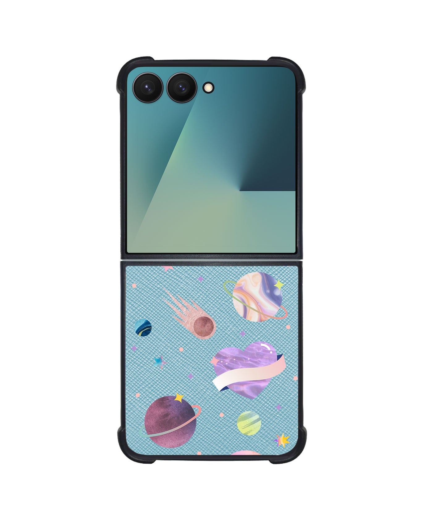 Android Flip / Fold Leather Grip - Pink Planet