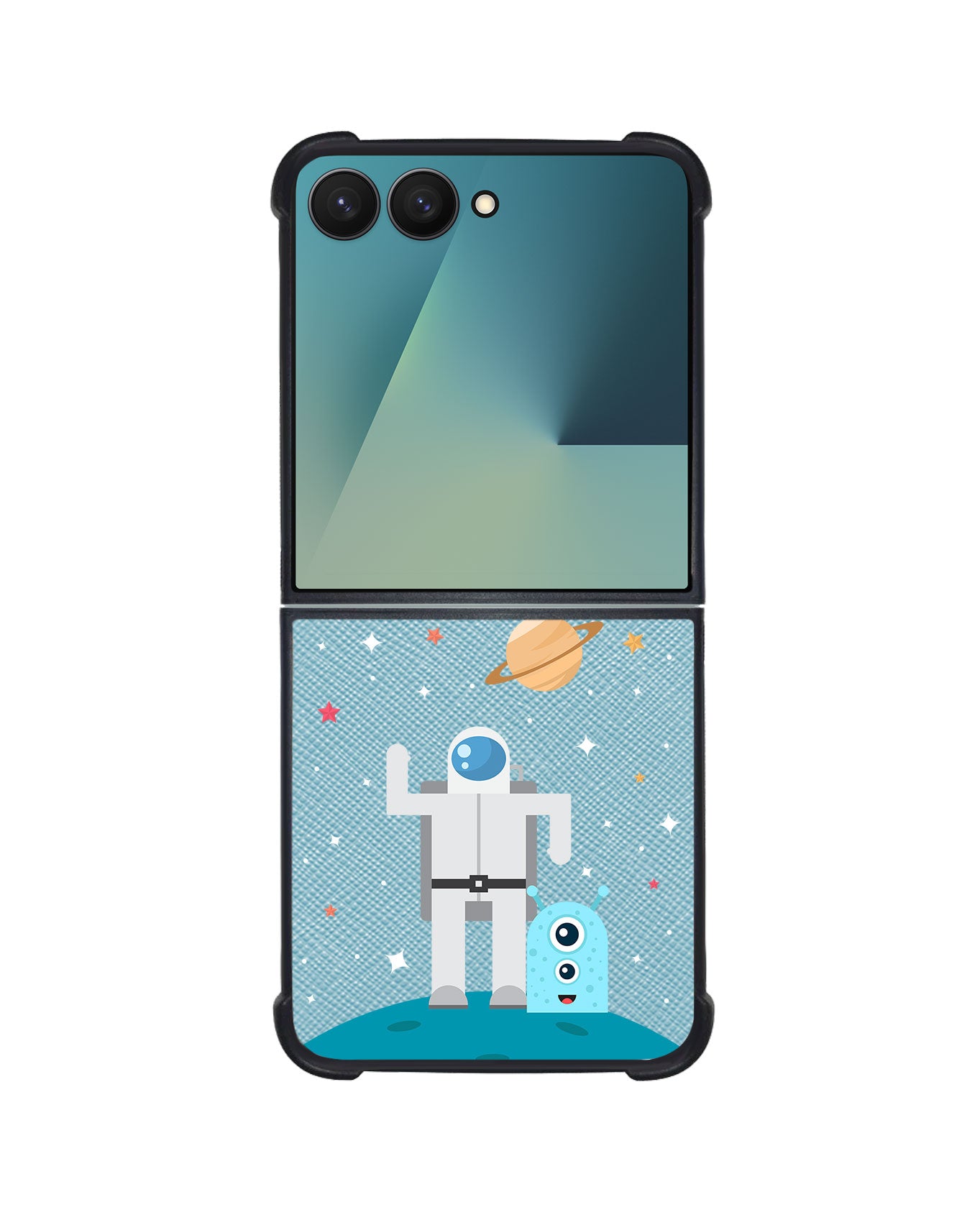 Android Flip / Fold Leather Grip - Blue Alien