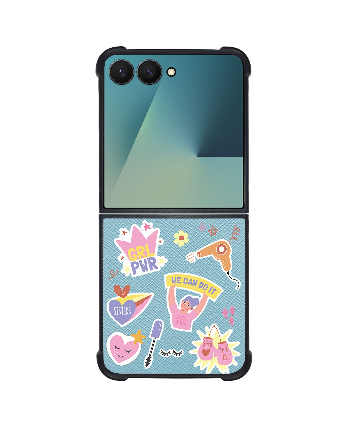 Android Flip / Fold Leather Grip - Girl Power Sticker Pack