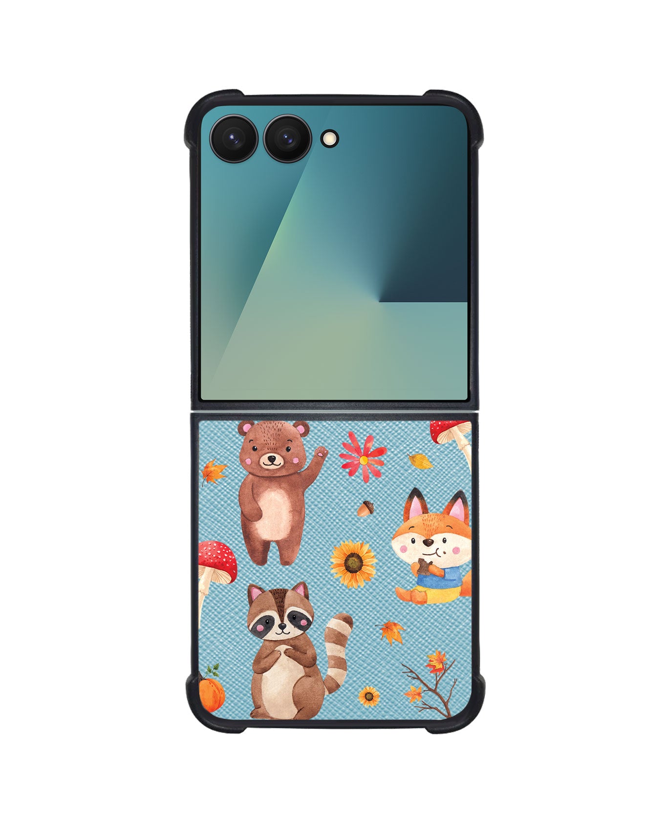Android Flip / Fold Leather Grip - Autumn Animals