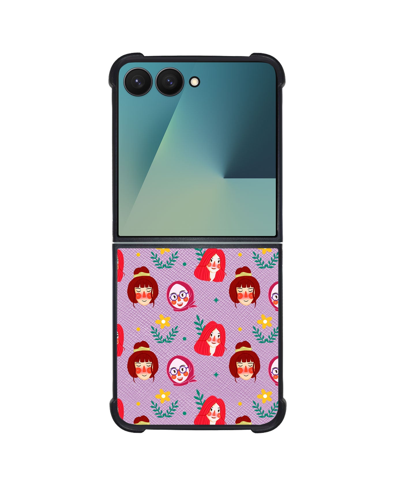 Android Flip / Fold Leather Grip - Lovely Faces