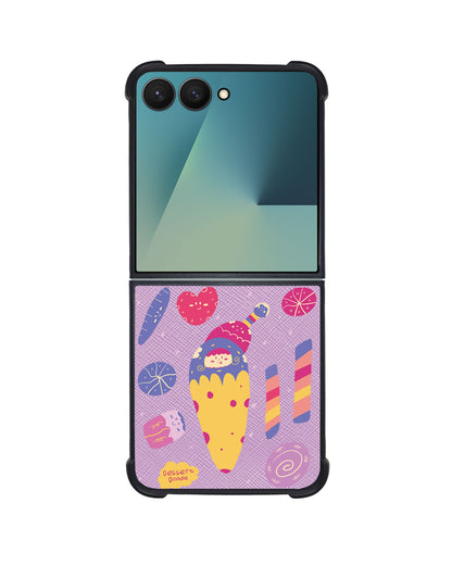 Android Flip / Fold Leather Grip - Dessert Doodle