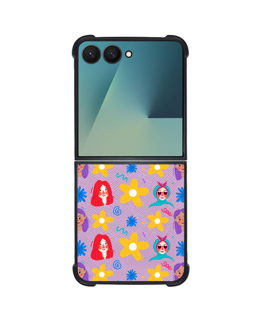Android Flip / Fold Leather Grip - Daisy Faces