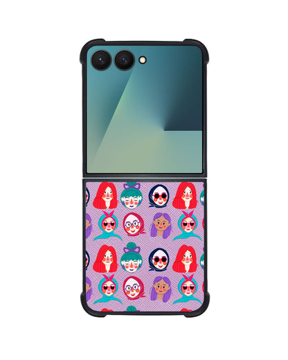 Android Flip / Fold Leather Grip - Cute Sweety Faces