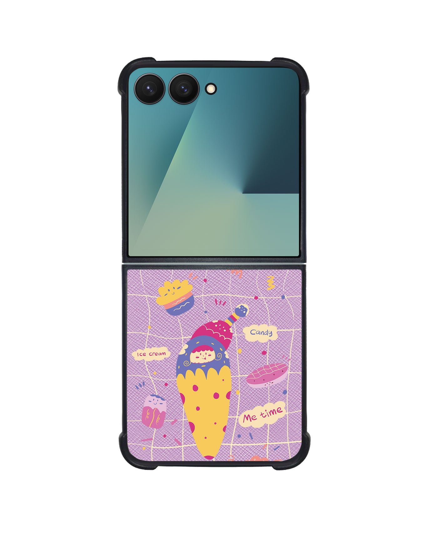 Android Flip / Fold Leather Grip - Candy Doodle