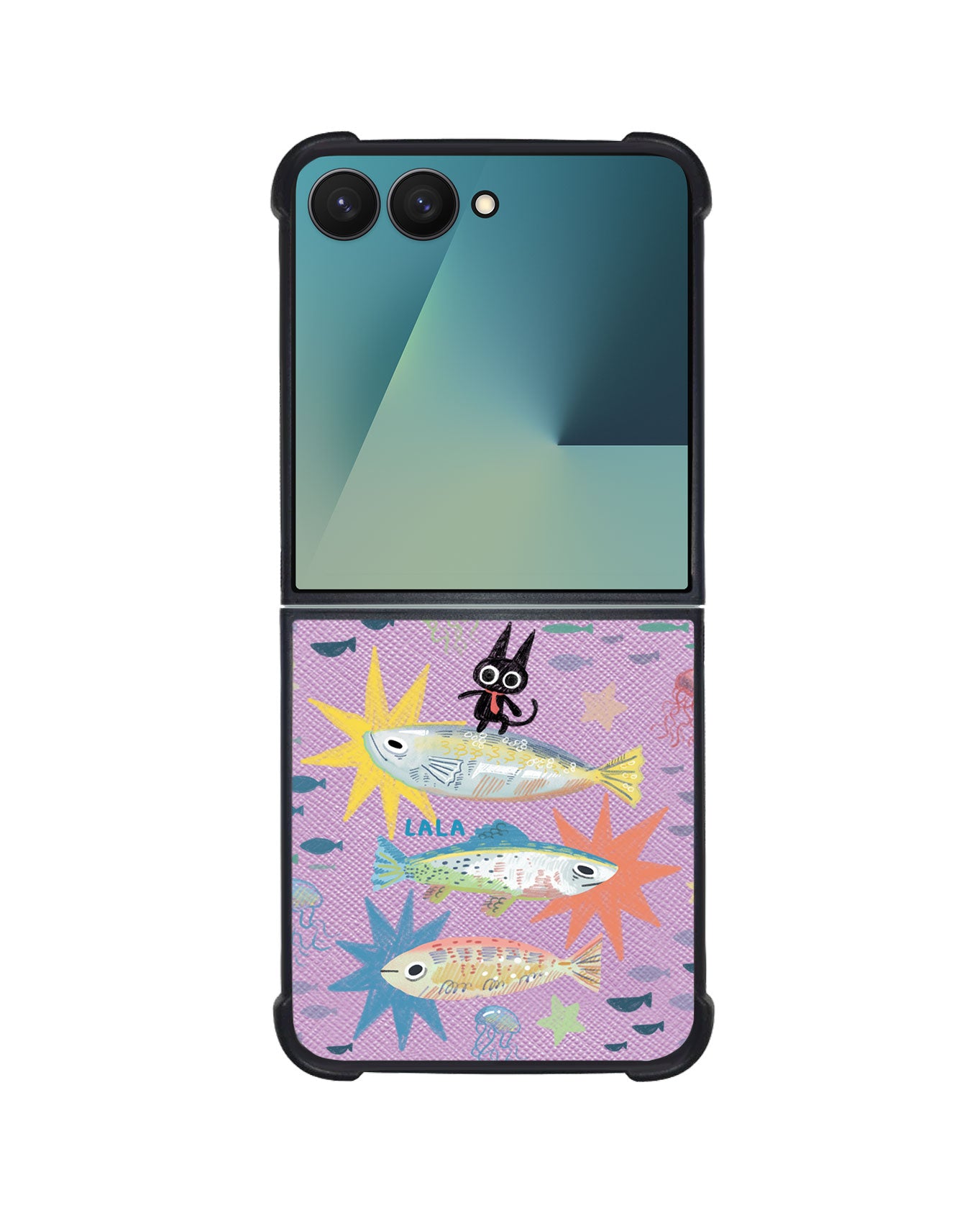 Android Flip / Fold Leather Grip - The Fish Surfer