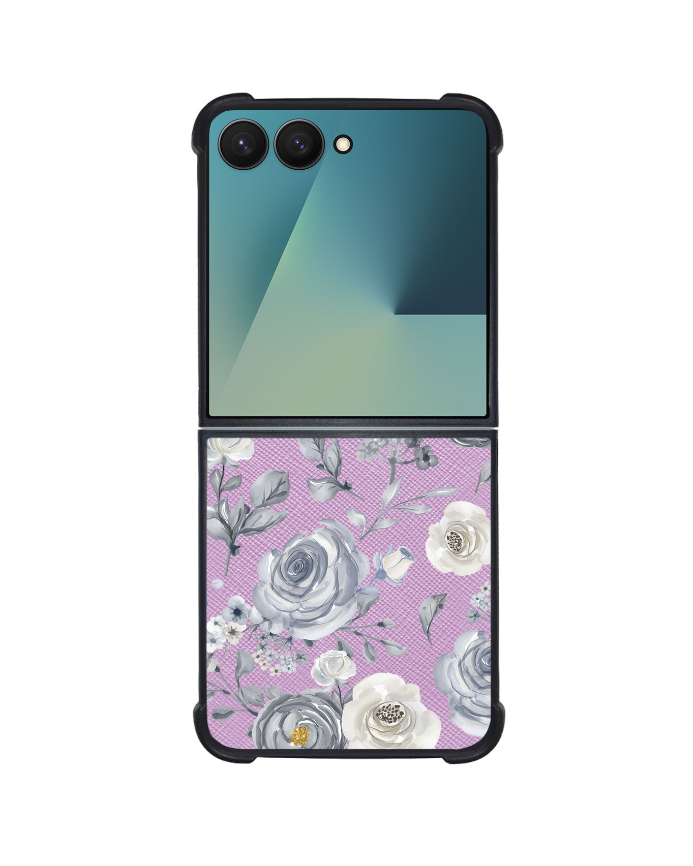 Android Flip / Fold Leather Grip - Blue Flower