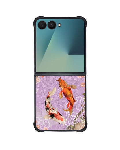 Android Flip / Fold Leather Grip - Oil Painting Koi
