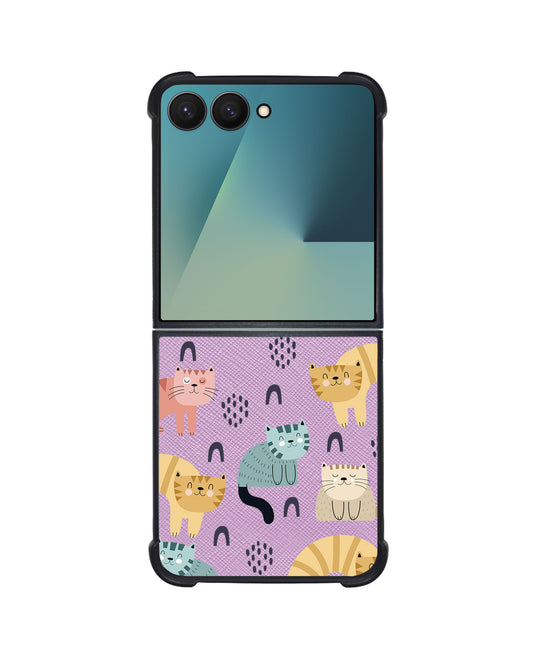 Android Flip / Fold Leather Grip - Rainbow Meow