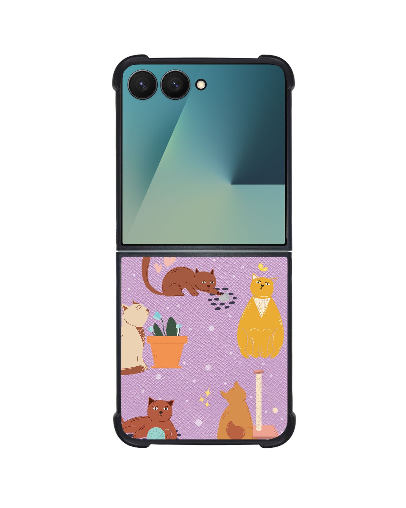 Android Flip / Fold Leather Grip - Playful Cat