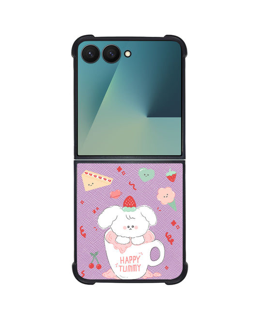 Android Flip / Fold Leather Grip - Happy Tummy