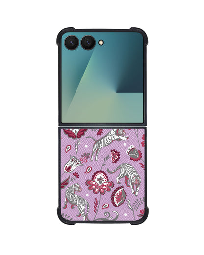 Android Flip / Fold Leather Grip - Tiger & Floral 6.0