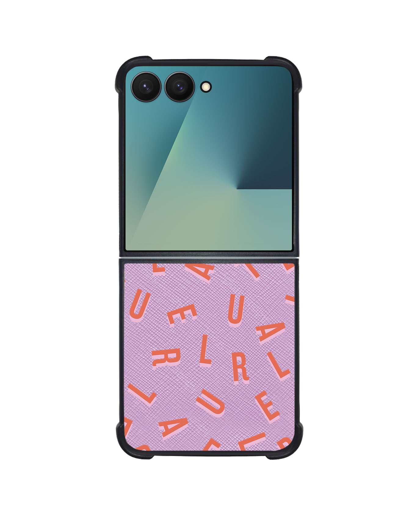 Android Flip / Fold Leather Grip - CUSTOM MONOGRAM 1.0 Coral