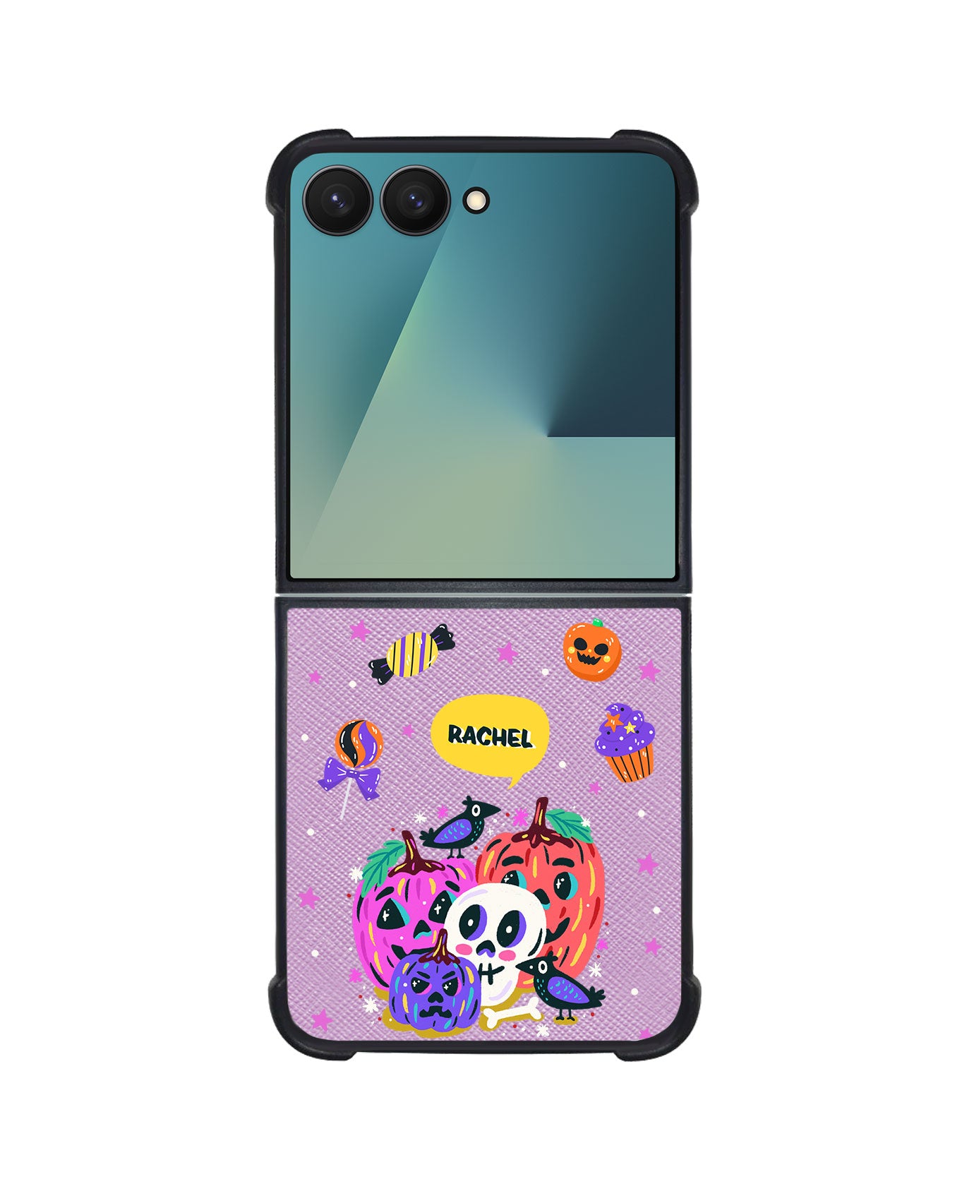 Android Flip / Fold Leather Grip - Pumpkins Monster