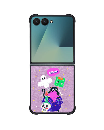 Android Flip / Fold Leather Grip - Cat Monster