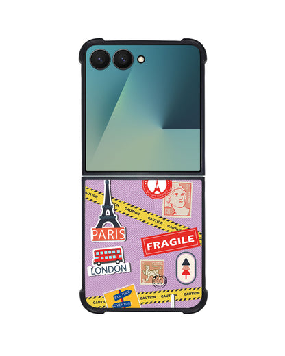 Android Flip / Fold Leather Grip - Travel Sticker