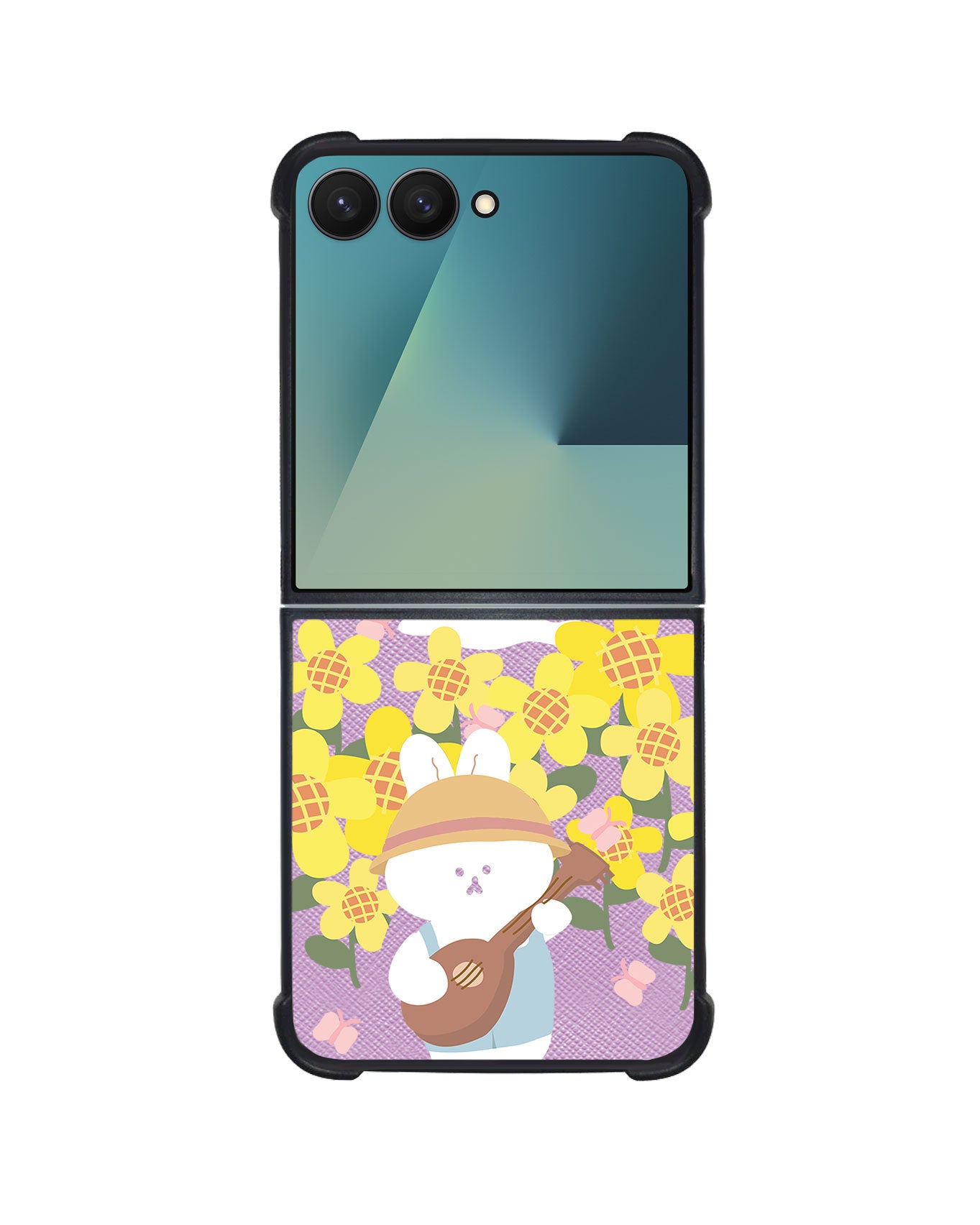 Android Flip / Fold Leather Grip - Bunny Ukulele