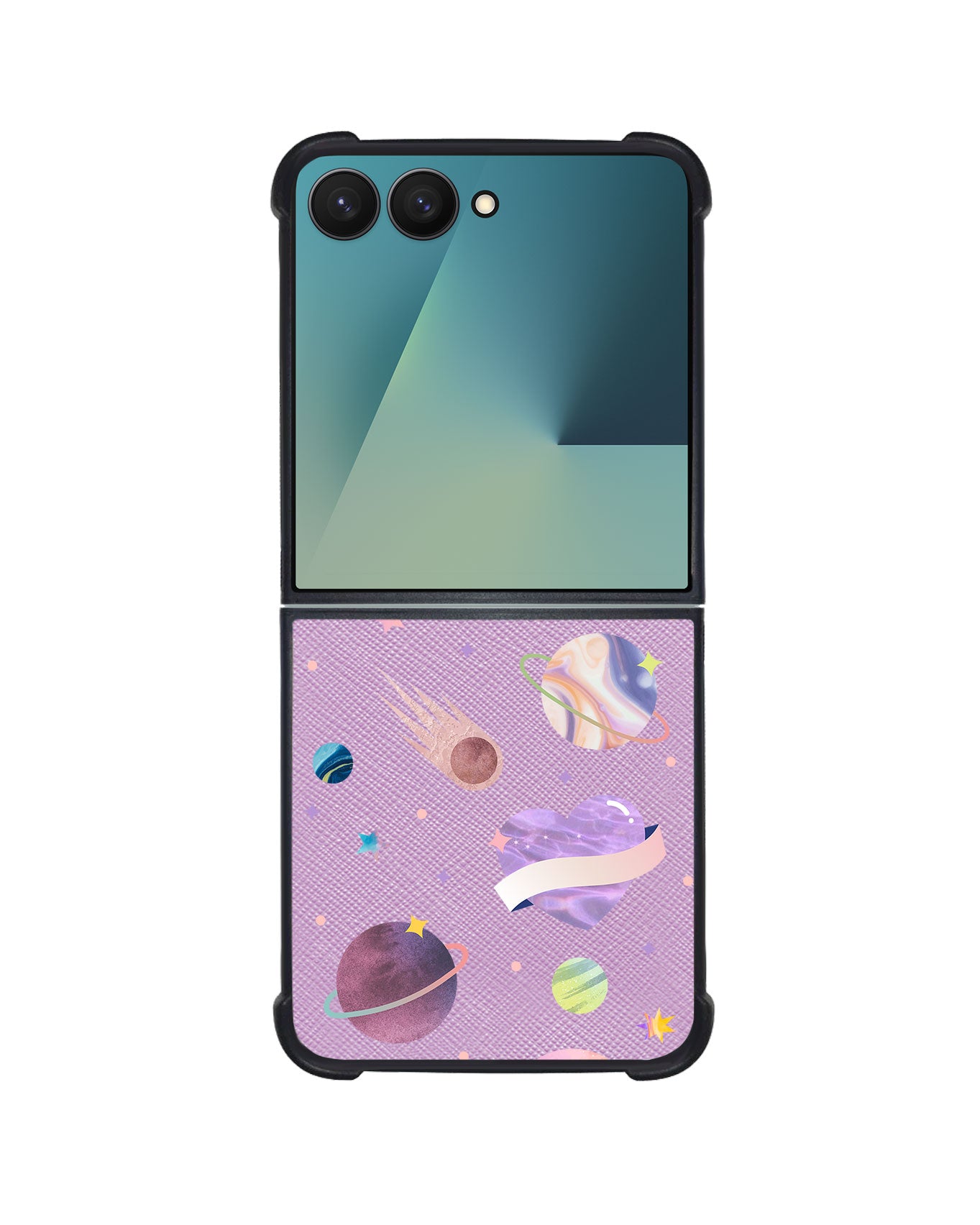 Android Flip / Fold Leather Grip - Pink Planet