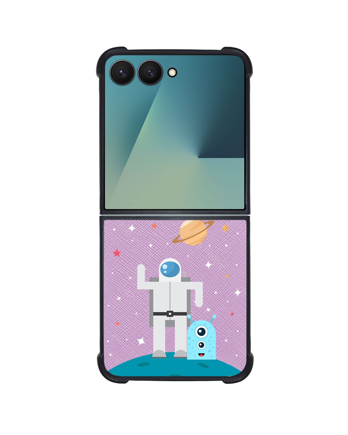 Android Flip / Fold Leather Grip - Blue Alien