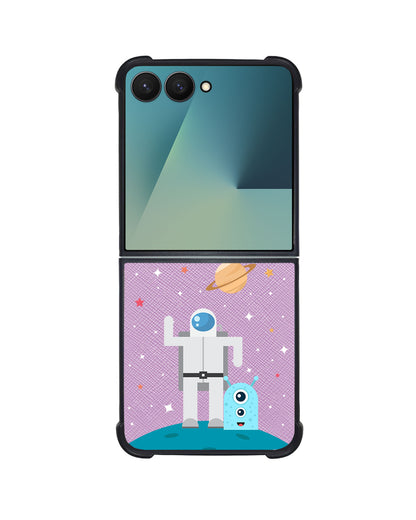 Android Flip / Fold Leather Grip - Blue Alien