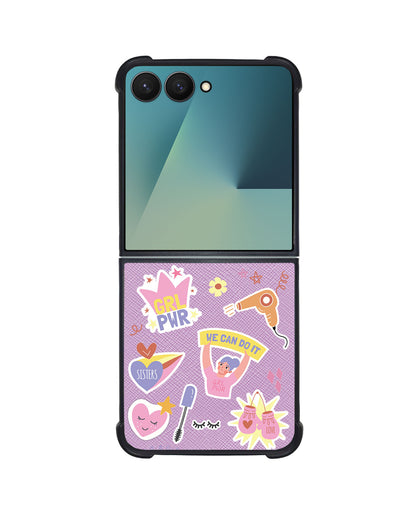 Android Flip / Fold Leather Grip - Girl Power Sticker Pack