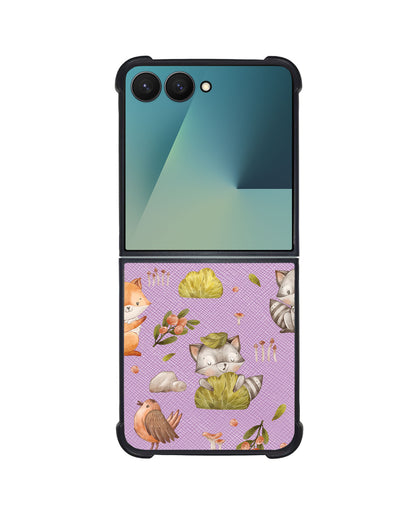 Android Flip / Fold Leather Grip - Racoon and Friends