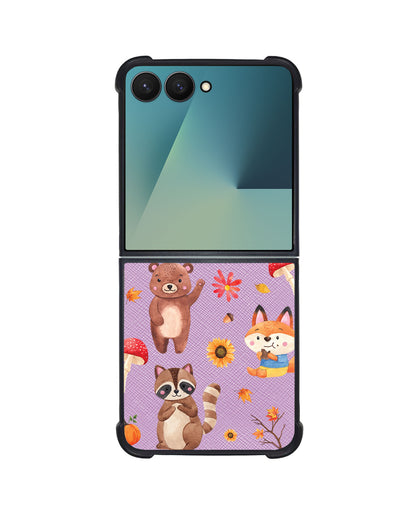 Android Flip / Fold Leather Grip - Autumn Animals