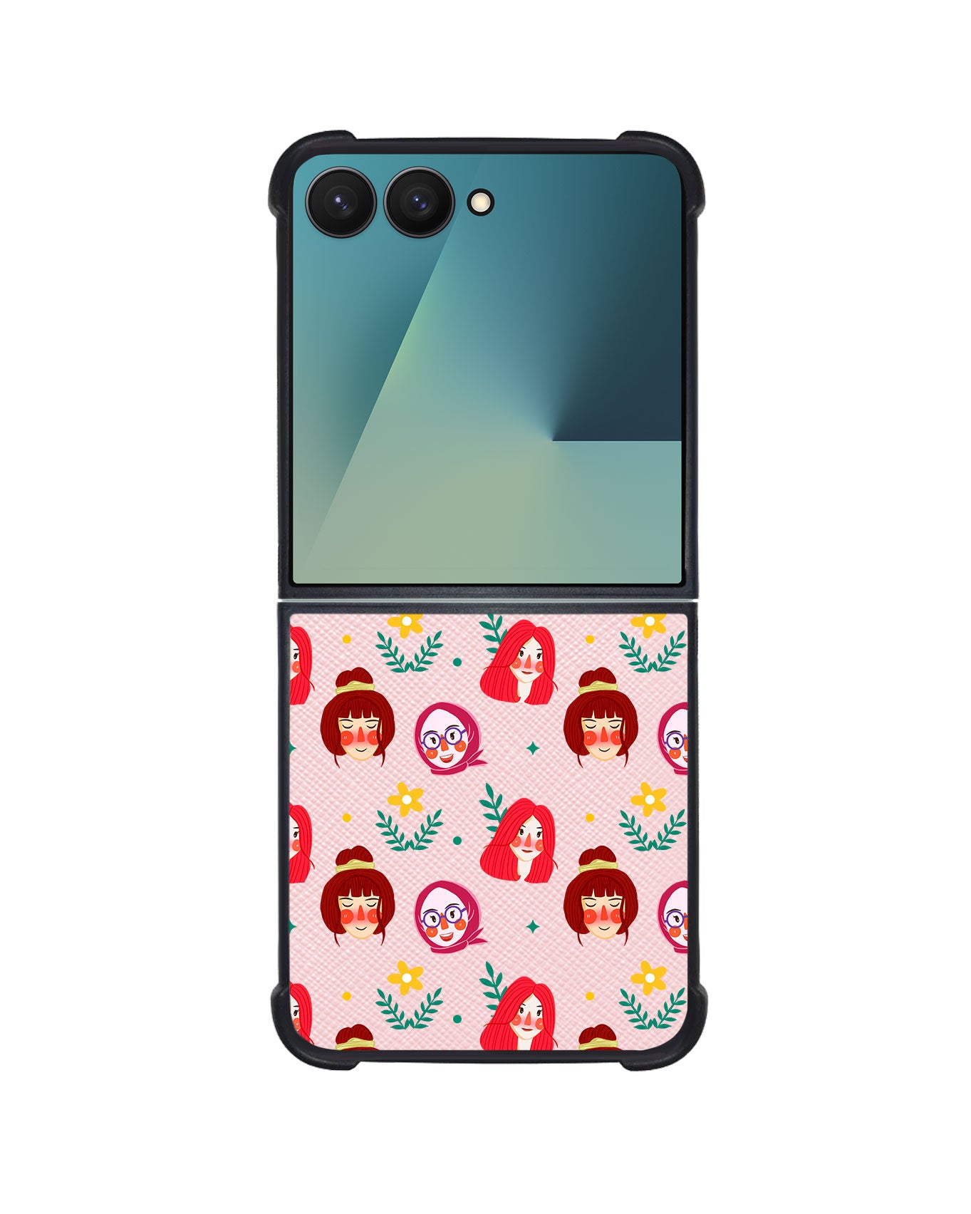 Android Flip / Fold Leather Grip - Lovely Faces