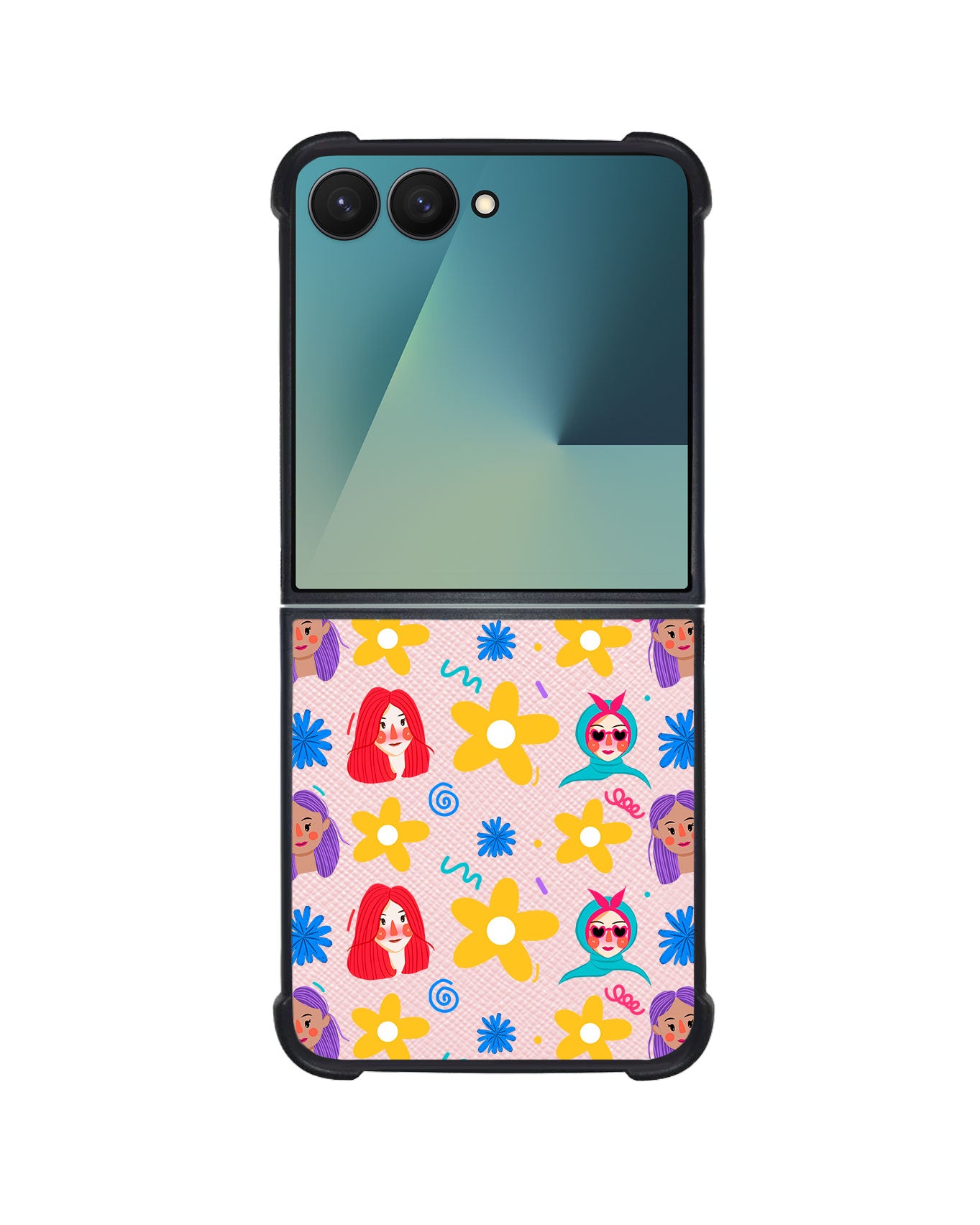 Android Flip / Fold Leather Grip - Daisy Faces
