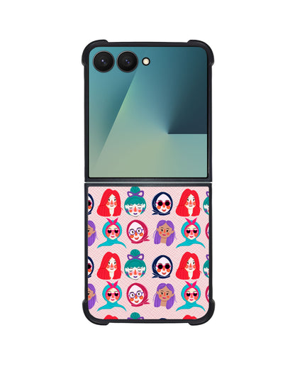 Android Flip / Fold Leather Grip - Cute Sweety Faces