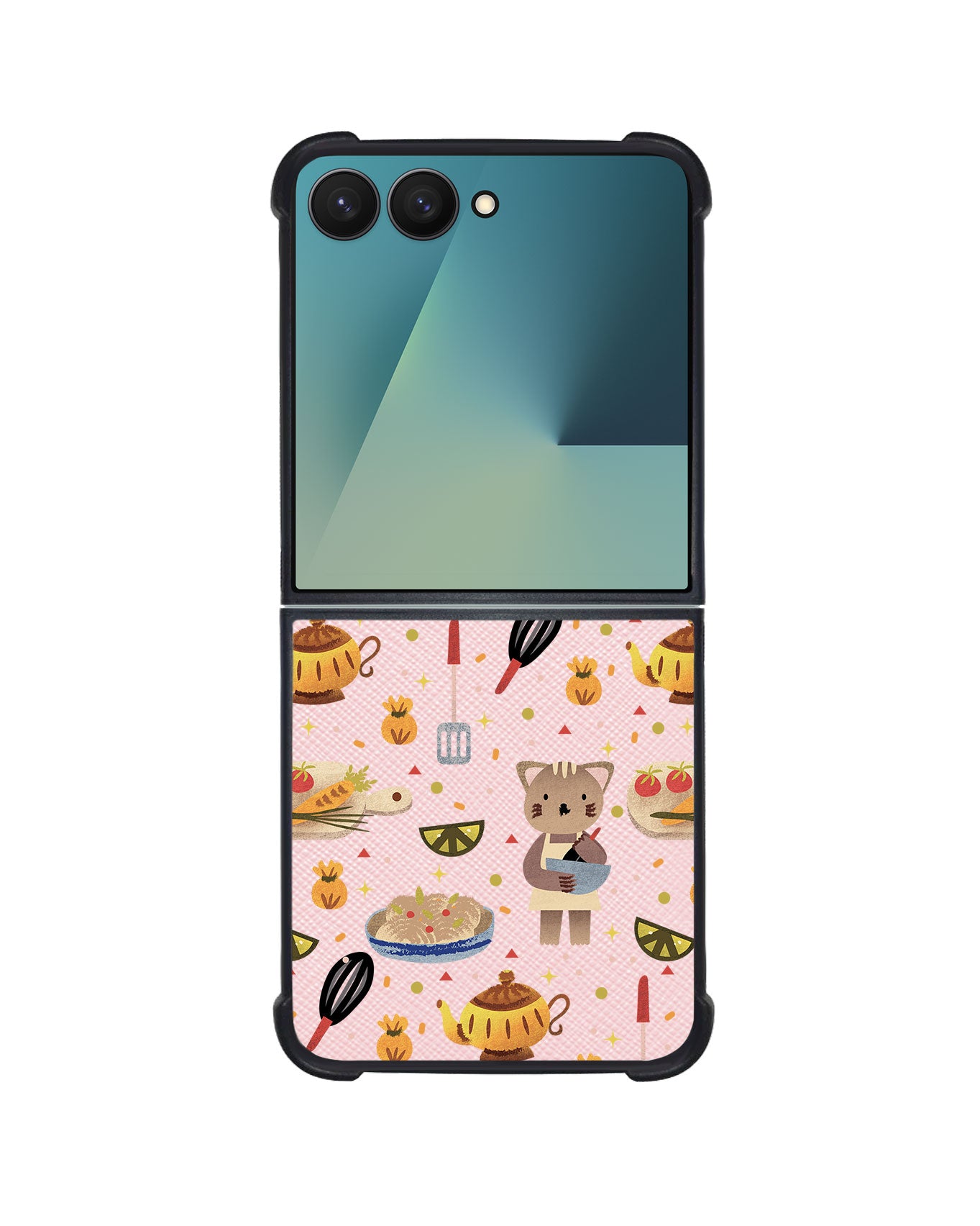 Android Flip / Fold Leather Grip - Cooking Cat