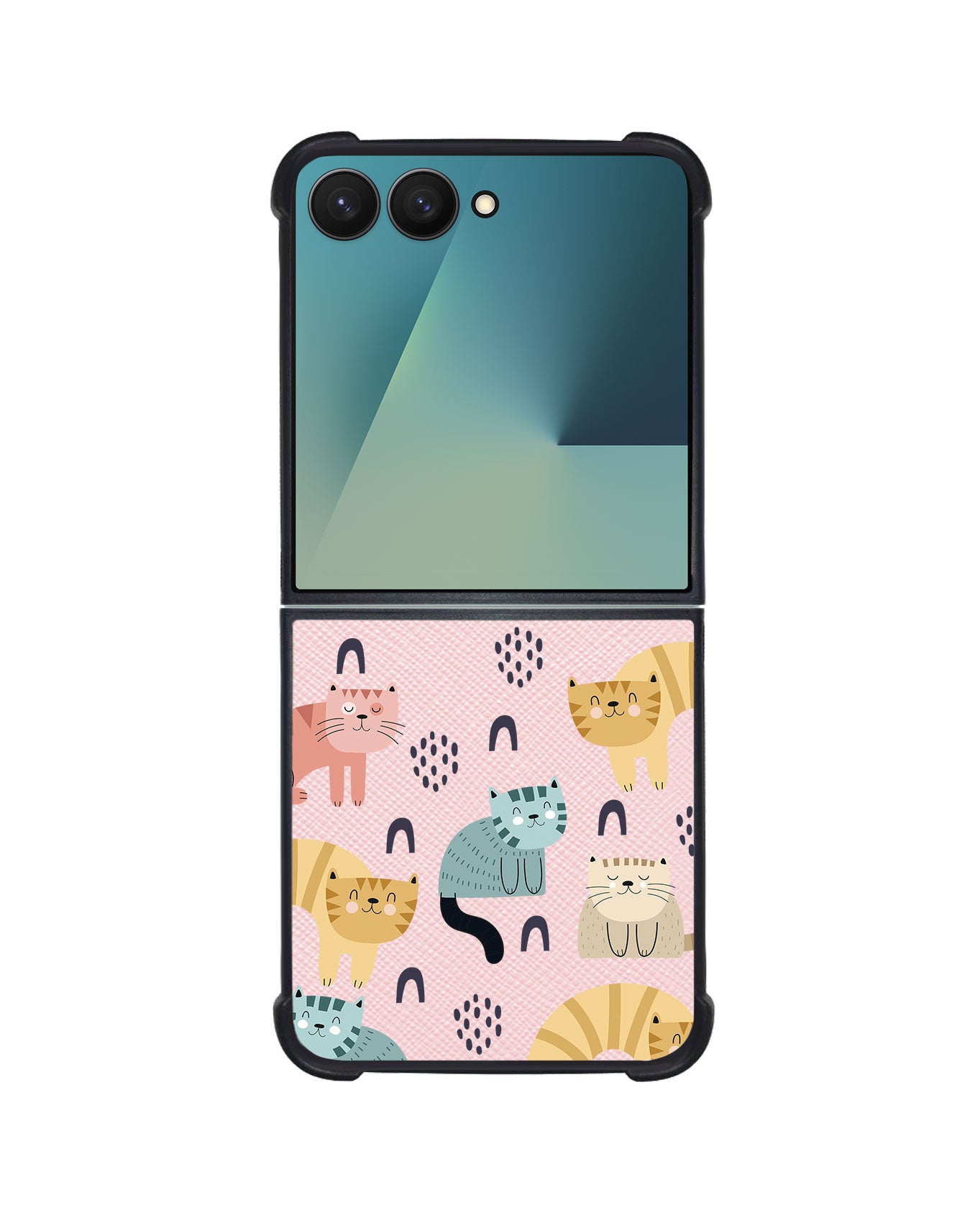 Android Flip / Fold Leather Grip - Rainbow Meow